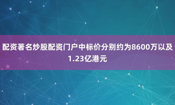 配资著名炒股配资门户中标价分别约为8600万以及1.23亿港元